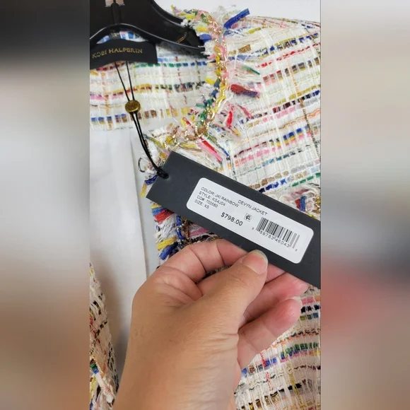 NWT Kobi Halperin Devyn Tweed Blazer In JKI Rainbow Size XS - Picture 14 of 16